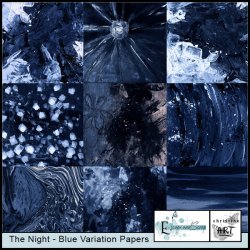 The Night Blue Variation Papers by Christine Art