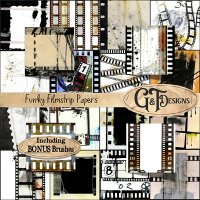 Funky Filmstrip Papers & Bonus Brushes by G&T Designs