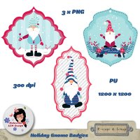 Holiday Gnome Badges by Malacima