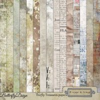 Thrifty Treasures Papers only by ButterflyDsign