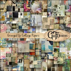 Grunged Up Collage Papers by G&T Designs