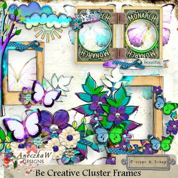 Be Creative Cluster Frames by AneczkaW - Click Image to Close