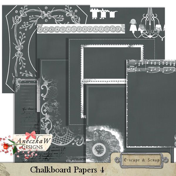 Chalkboard Papers 4 by AneczkaW - Click Image to Close