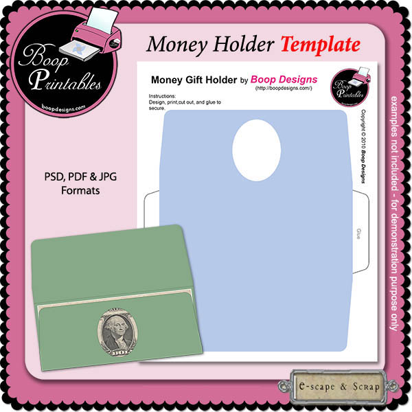 CU Money Holder TEMPLATE by Boop Printable Designs - Click Image to Close
