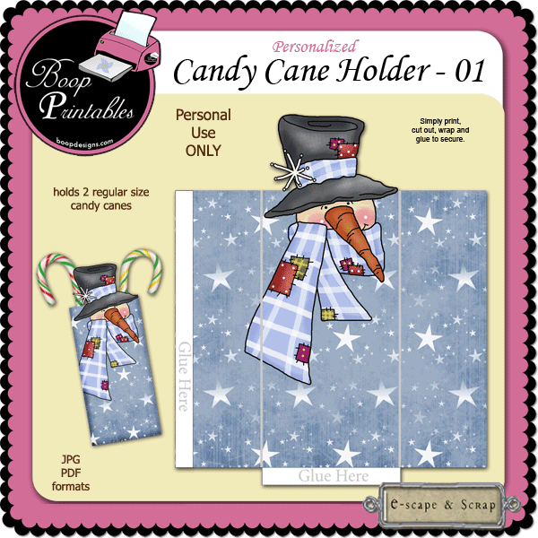 Holiday Candy Cane Holder 01 by Boop Printable Designs - Click Image to Close