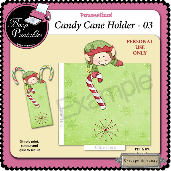 Holiday Candy Cane Holder 03 by Boop Printable Designs - Click Image to Close