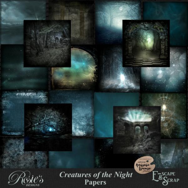 Creatures Of The Night Papers by Rosie's Designs