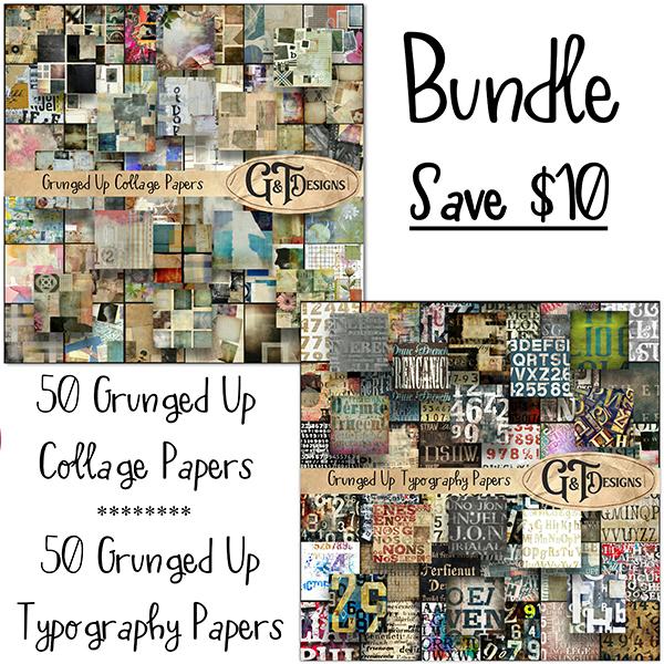 Grunged Up Paper Bundle by G&T Designs