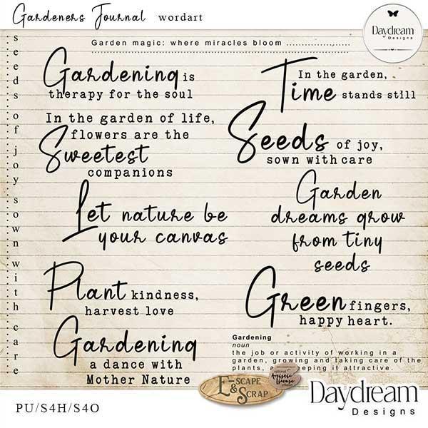 Gardeners Journal WordArt by Daydream Designs
